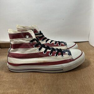 Converse Chuck Taylor All Star High Women Size 9.5 Shoes USA Red White Blue